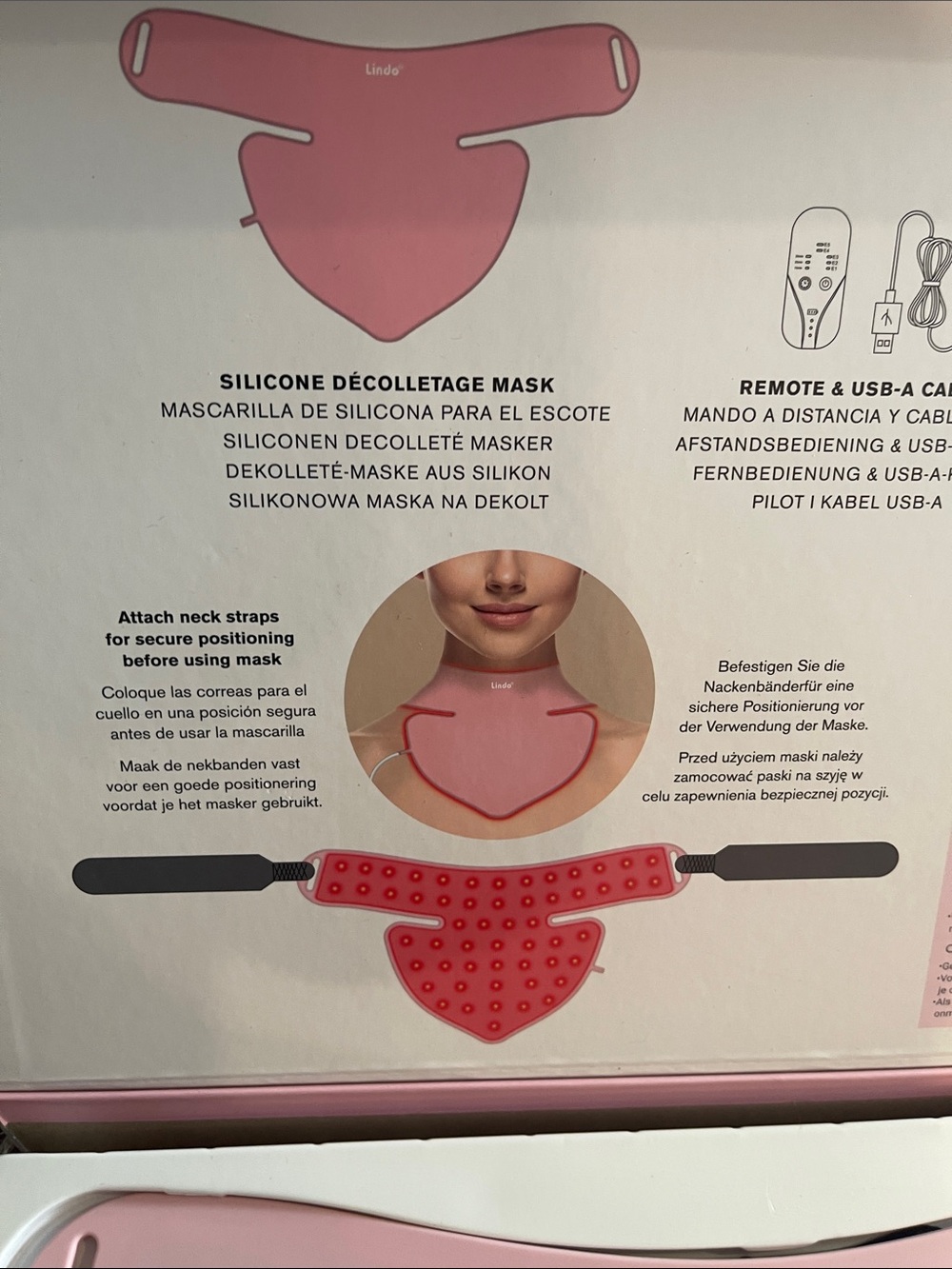 Pink LED Therapy Neck & Décolletage Mask - Picture 5 of 7